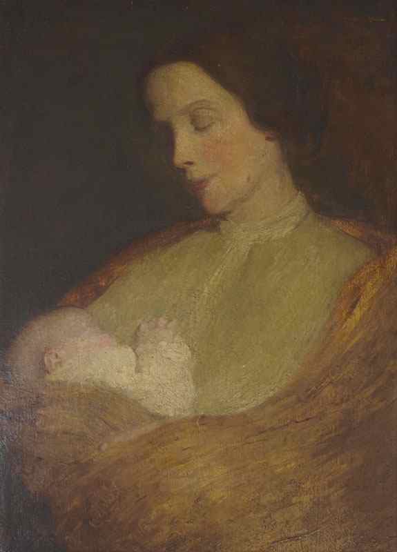 Appraisal: PATTERSON Angelica Schuyler American - Mother and Child Oil Canvas