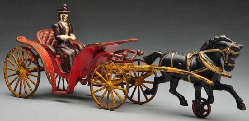 Appraisal: Cast Iron Hubley Phaeton Horse-Drawn Toy Description American Circa Original