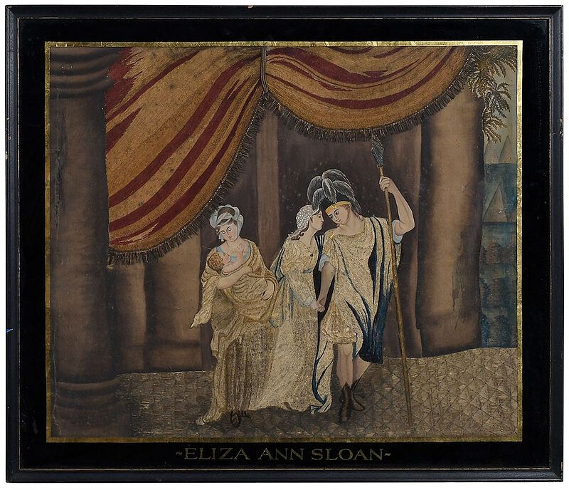 Appraisal: Eliza Ann Sloan Fine Silk Embroidered Picture American or British