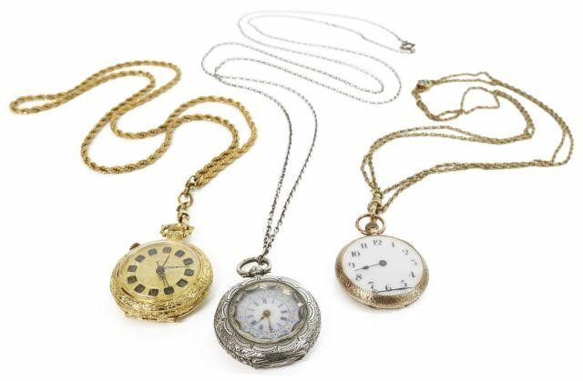 Appraisal: lot of Ladies pendant or pocket watches Swiss Arnex gold