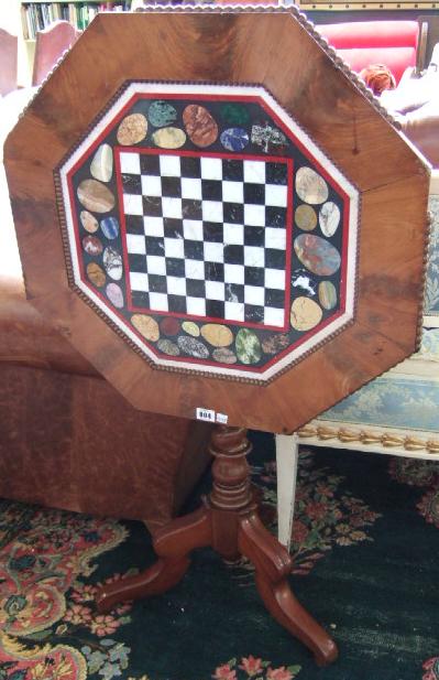 Appraisal: A th century and later mahogany octagonal top with inset