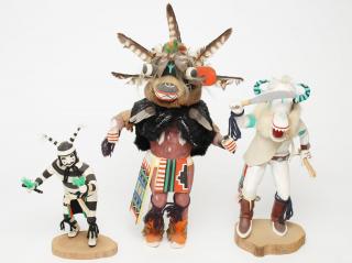 Appraisal: Native American Navajo Carved Kachina Dolls American Indian three Kachina