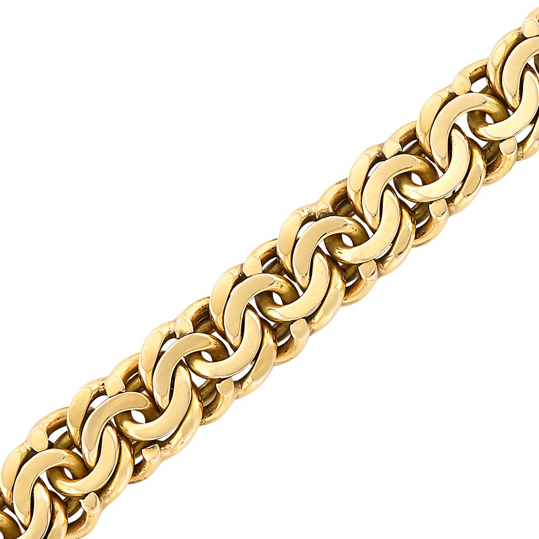 Appraisal: Gold Curb Link Bracelet kt ap dwts Length inches C