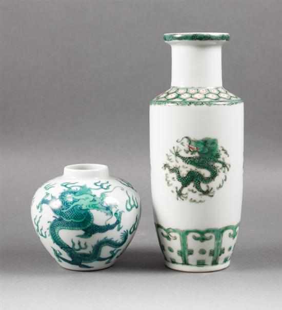 Appraisal: Chinese Famille Verte porcelain baluster vase and similar ginger jar