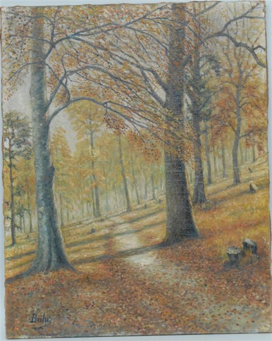 Appraisal: BOHR OIL ON CANVAS AUTUMN FOREST LANDSCAPE X