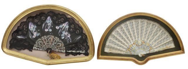 Appraisal: lot of Continental ladies' folding fans each housed in a