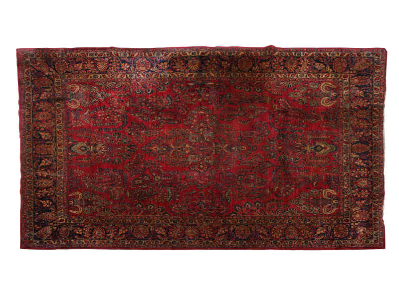 Appraisal: Antique Estate Sarouk Room Size Rug deep crimson field with