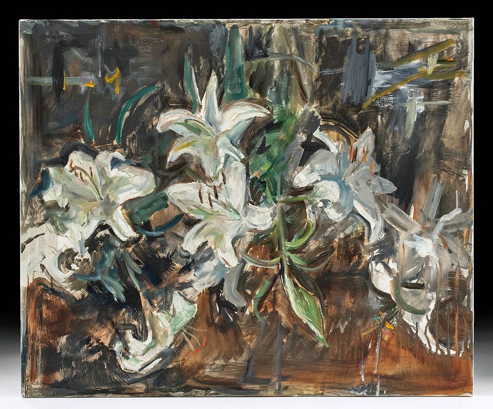 Appraisal: William Draper Painting - White Lilies William Draper American -