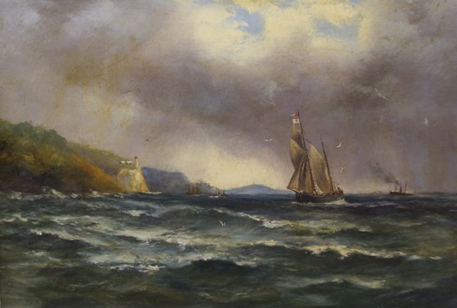 Appraisal: Nineteenth Century British School Sailing Ships in Stormy Seas oil