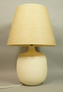 Appraisal: BOSLUND style Art Pottery Table Lamp Cream White Glazed Form