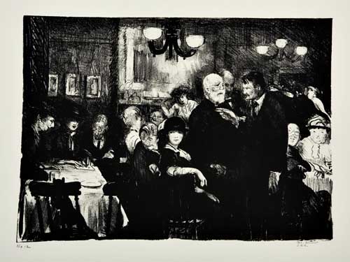 Appraisal: GEORGE BELLOWS Artist's Evening Lithograph x mm x inches full