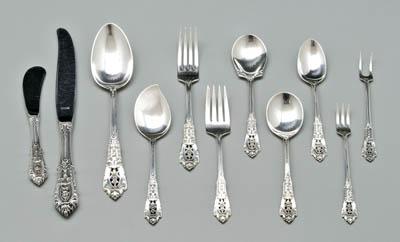 Appraisal: Wallace Rose Point sterling flatware pieces no monograms in wooden