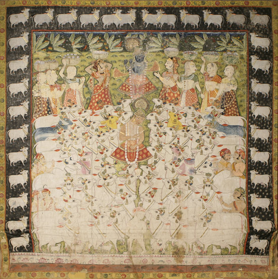 Appraisal: Indian Wall Hanging Picchavai of Sri-Nathji From the Life of