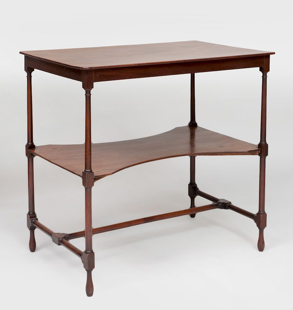 Appraisal: George III Style Mahogany Two-Tiered Side Table x x in