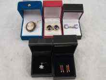 Appraisal: A mixed lot comprising two pairs of stone set earrings