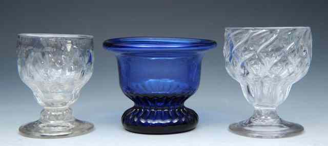 Appraisal: TWO BONNET GLASSES th Century and a small Bristol blue