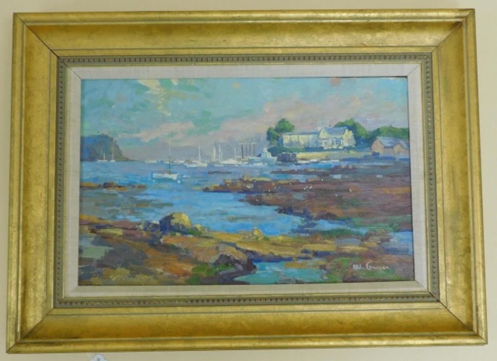 Appraisal: MICHAEL GRAVES - MASSACHUSETTS COASTAL NEWEngland Scene Oil painting on