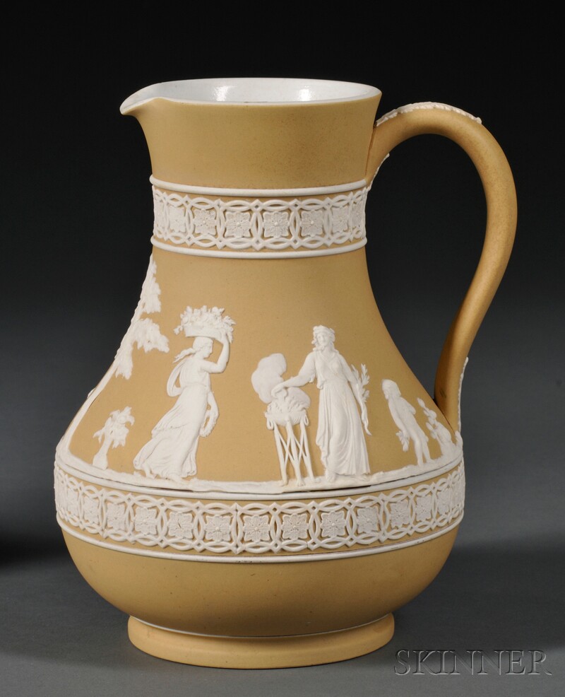 Appraisal: Wedgwood Yellow Jasper Dip Etruscan Jug England late th early