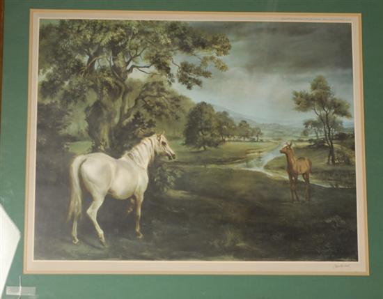 Appraisal: Susan Crawford Print of Two Horses in Landscape numbered pencil