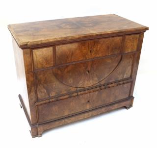 Appraisal: Georgian-style burlwood three-drawer chest H x W x D Wear