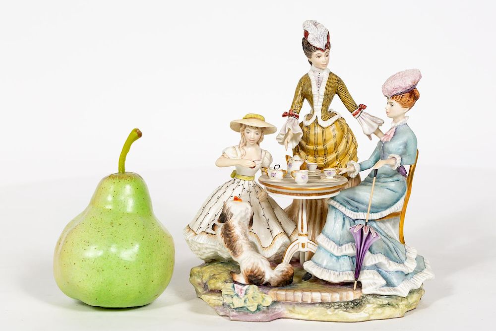 Appraisal: Royal Worcester Ruth Van Ruyckevelt Tea Party Ruth Van Ruyckevelt