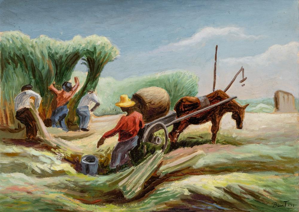 Appraisal: THOMAS HART BENTON American - Study for Sugar Cane oil