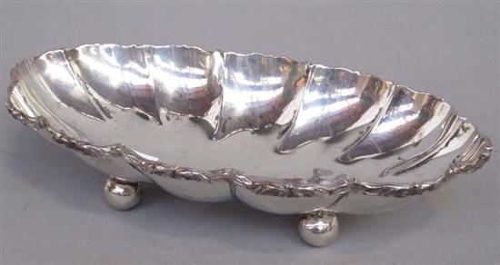 Appraisal: MEXICAN STERLING SILVER FLUTED FOOTED DISH Of oval form H