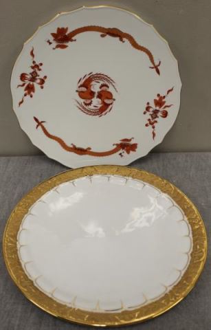 Appraisal: MEISSEN Decorated Porcelain Platters The one with Asian motif diameter