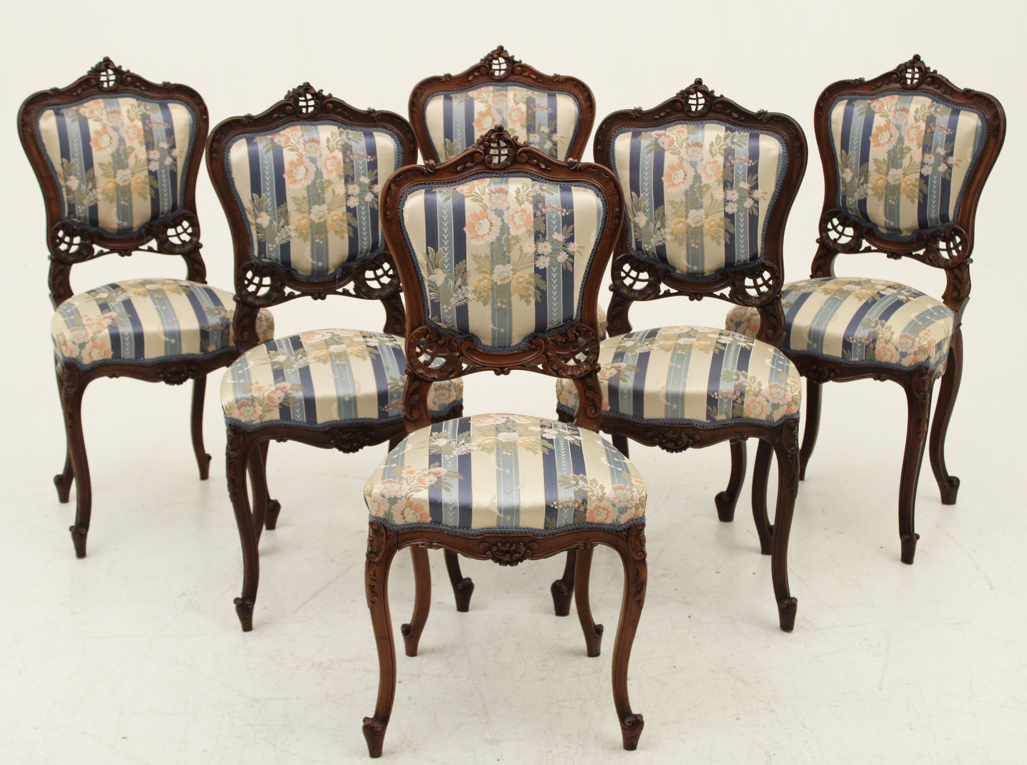 Appraisal: GROUP OF LOUIS XV STYLE BOUDOIR CHAIRS Group of Louis