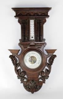 Appraisal: French walnut barometer French French walnut barometer h x w