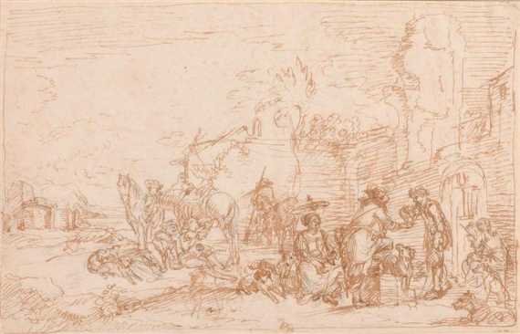 Appraisal: WOUWERMAN PHILIPS Haarlem after Resting company near an inn Brown