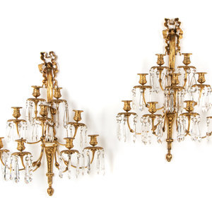 Appraisal: A Pair of Louis XVI Style Gilt Bronze and Cut