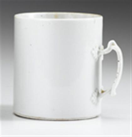 Appraisal: Chinese export blanc-de-chine mug qianlong period Of cylindrical form molded