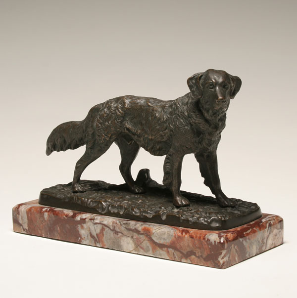 Appraisal: Late th century bronze golden retriever in the style of