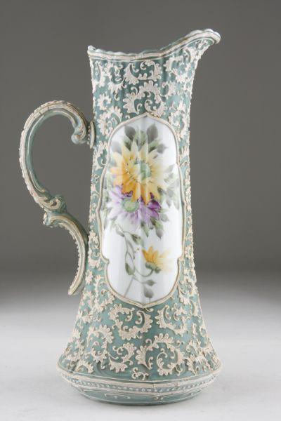 Appraisal: Japanese Moriage Tall Pitcher late th c early th c