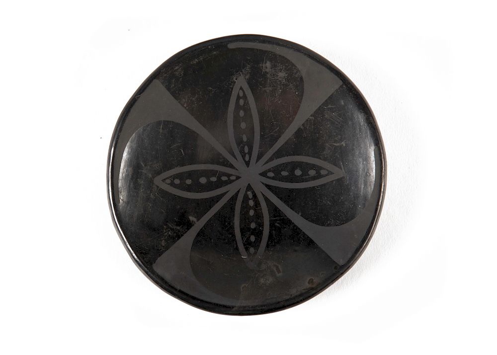 Appraisal: Maria Martinez San Ildefonso Blackware Plate Maria Martinez - Plate