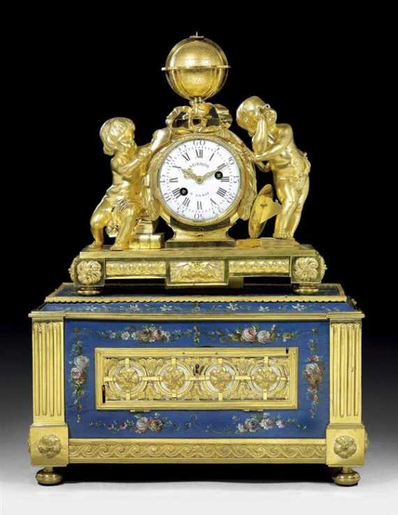 Appraisal: IMPORTANT CLOCK A L'ASTRONOMIE WITH CHIMES Louis XVI the bronzes