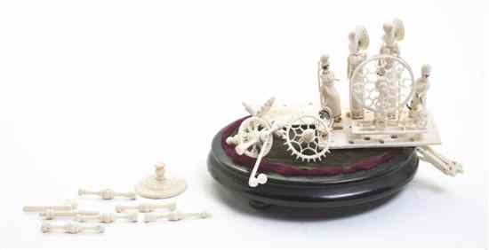 Appraisal: A Continental Prisoner of War Carved Ivory Mechanical Whimsey the