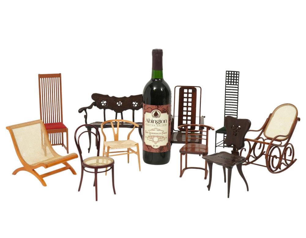 Appraisal: MINIATURE VITRA CHAIRSVitra miniature group of chairs includes Joseph Hoffman's