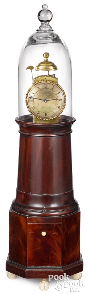 Appraisal: Massachusetts mahogany lighthouse clock th c Massachusetts mahogany lighthouse clock