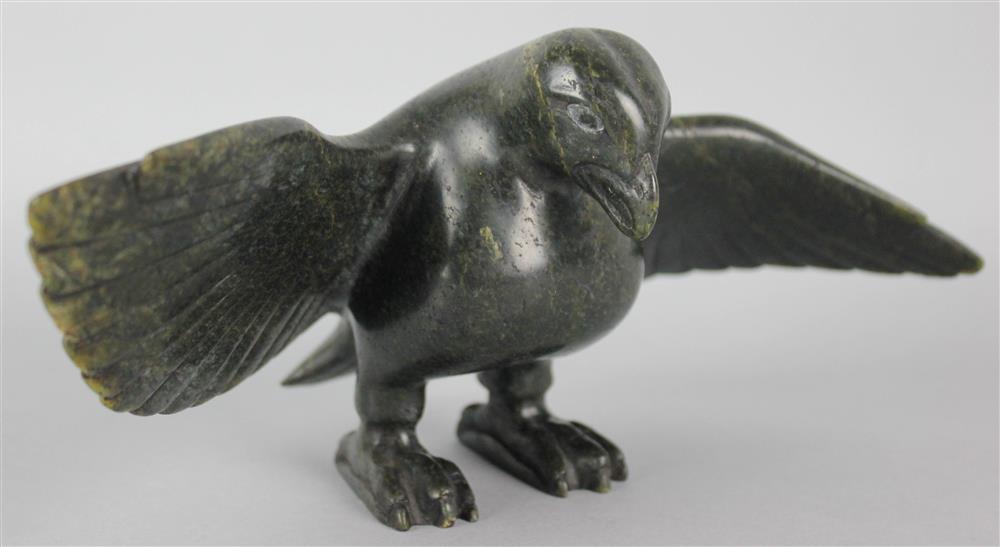 Appraisal: INUIT STONE CARVING OF A FALCON circa signed in syllabics