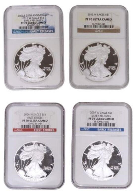 Appraisal: lot of U S Silver eagle coins each NGC graded