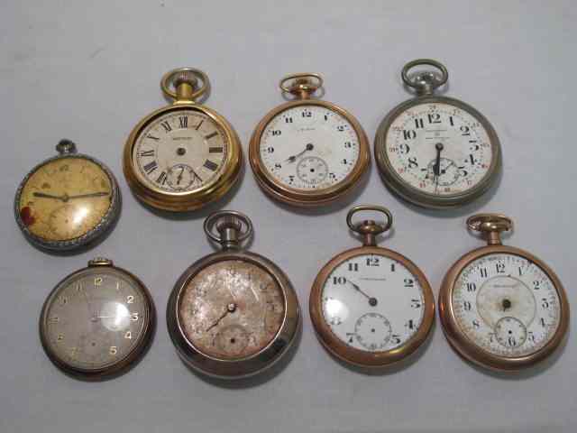 Appraisal: Lot of eight assorted non-running pocket watches Includes Burlington Elgin