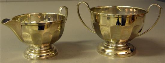 Appraisal: George V silver sugar bowl and matching cream jug with