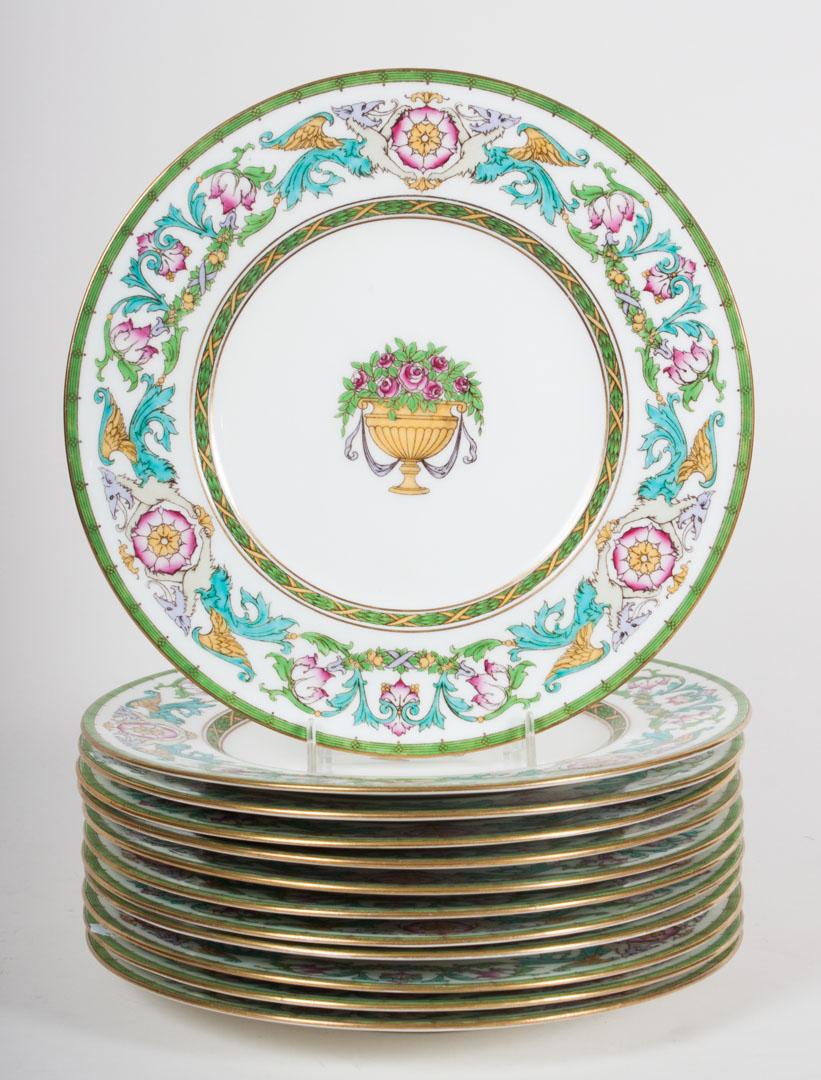 Appraisal: Minton china cabinet plates with dragon flower border and central