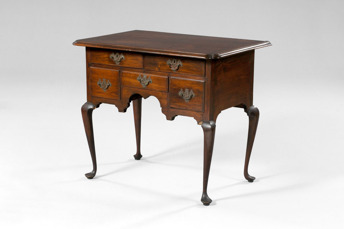 Appraisal: NEW ENGLAND QUEEN ANNE CARVED WALNUT LOWBOY OF DIMINUTIVE SIZE