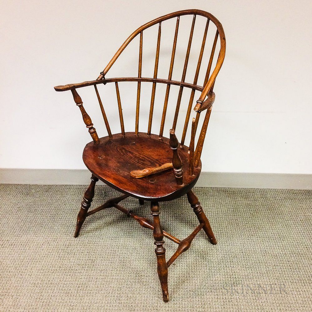 Appraisal: Sack-back Windsor Chair Sack-back Windsor Chair th century damage ht