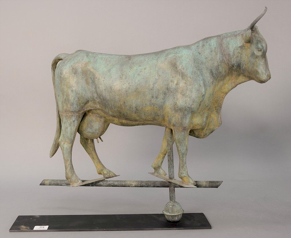 Appraisal: Steer copper weathervane height in length in Steer copper weathervane