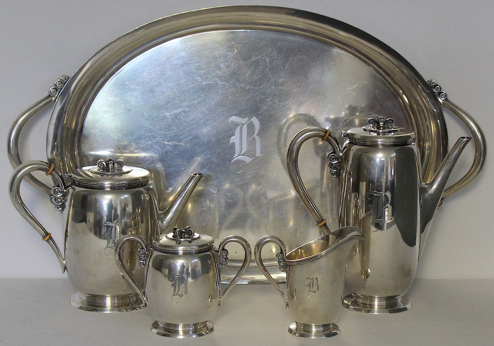 Appraisal: STERLING International Silver Northern Lights Tea Service with Tray International