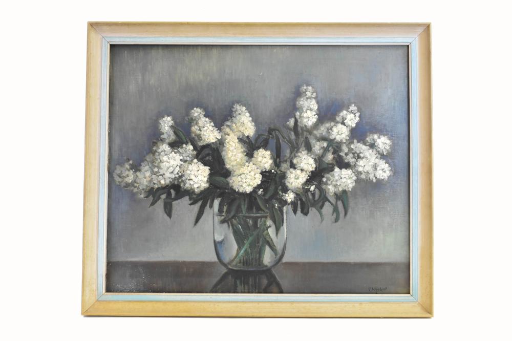 Appraisal: PORTER WOODRUFF AMERICAN TH CENTURY White Hydrangea in a Vase